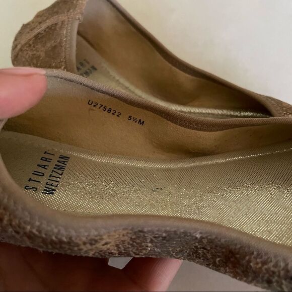 Stuart Weitzman Frisky rose gold crackled flats - Picture 5 of 6